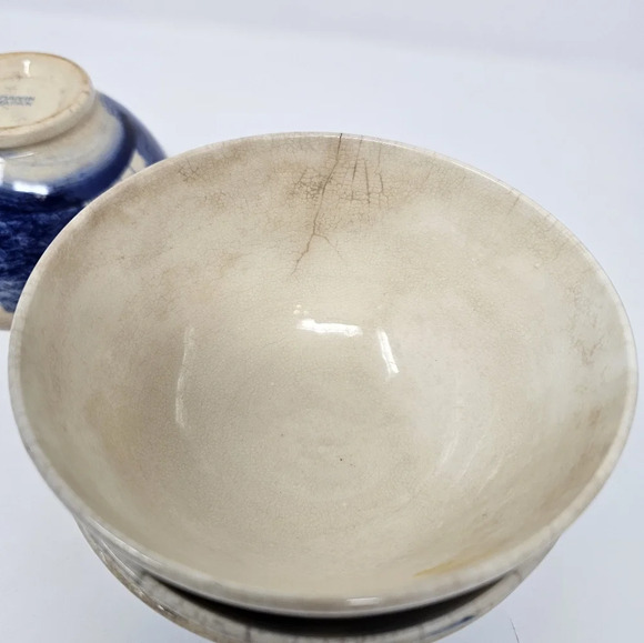 Vintage Blue Delft? Windmill Bowl Holland Scenes Set of 4 Bowls Made In Japan - Picture 9 of 12